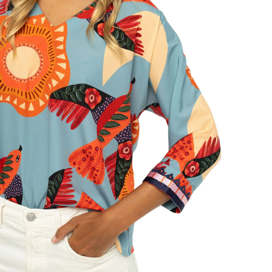 Caroline Blue Amelia Top