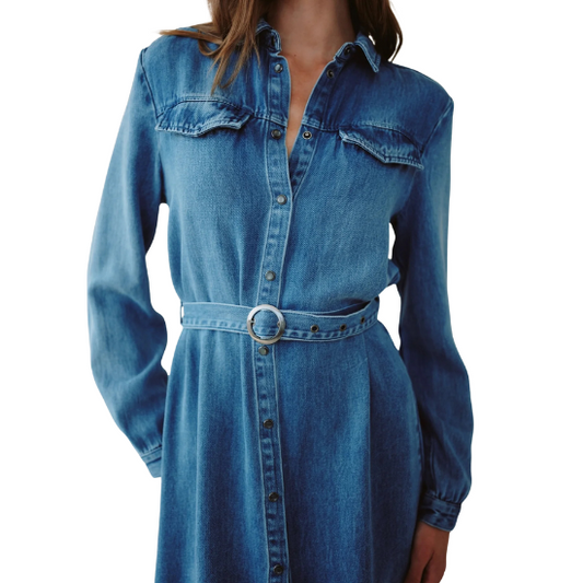 Medium Vintage Belted Shirt Dress