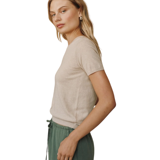 Sable Sand Knit Top