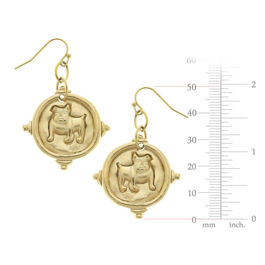 Gold Bulldog Earrings
