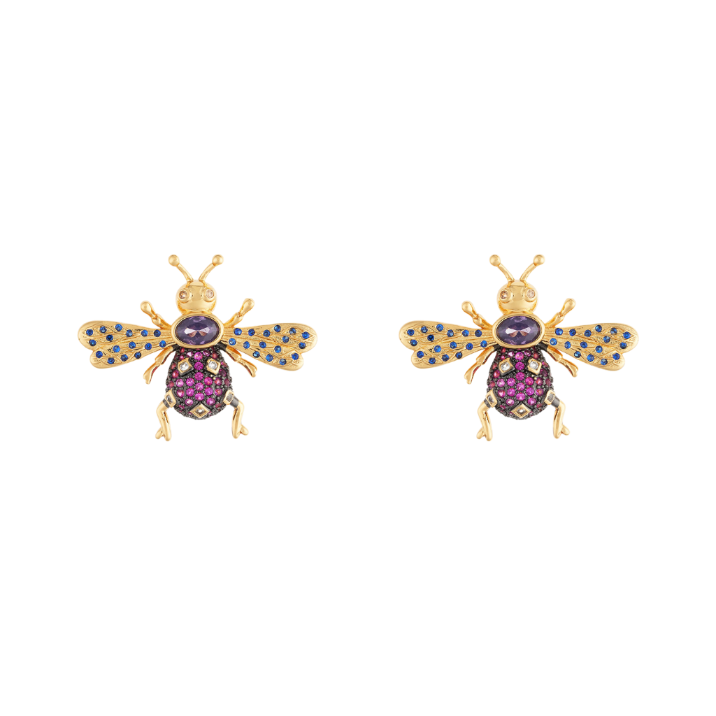 Senda by Nelly Rojas - Purple Moth Studs