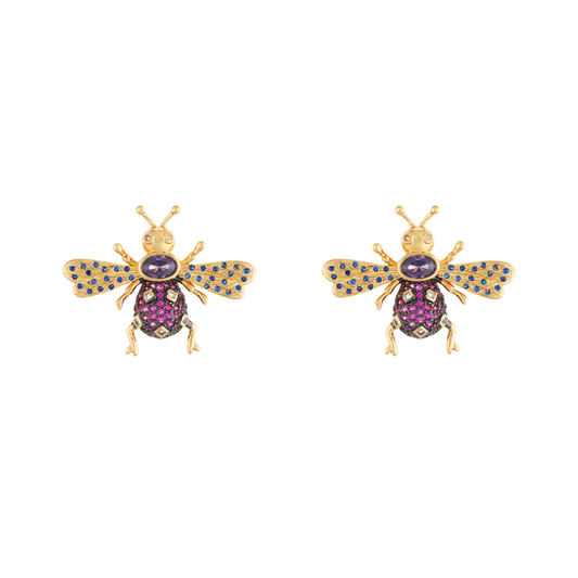 Senda by Nelly Rojas - Purple Moth Studs