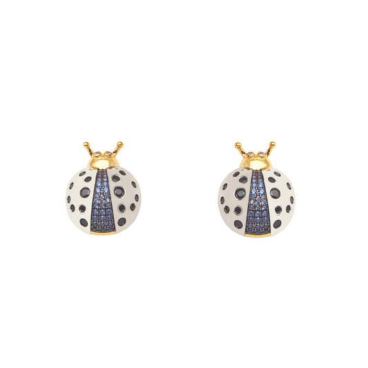 Senda by Nelly Rojas - Sapphire Ladybug Studs