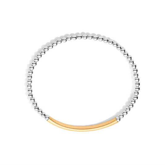 Tatiana M Designs - Paige 3mm Sterling Silver & Gold Bar Bracelet