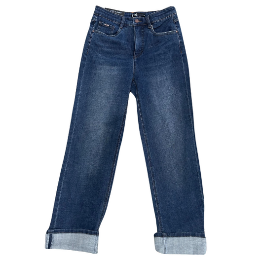 FDJ - Dark Blue Suzanne Higher Rise Straight Ankle Jeans