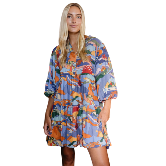 Blue Hattie Mini Dress