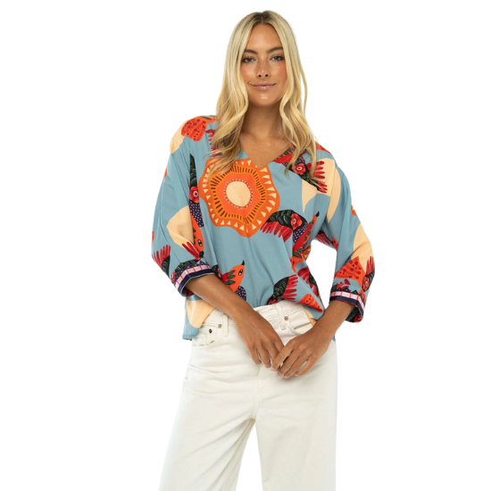 Caroline Blue Amelia Top