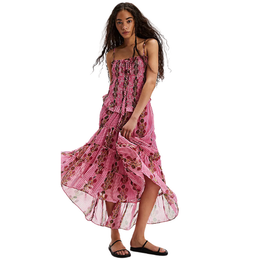 Free People - Hot Pink Alejandria Midi Dress