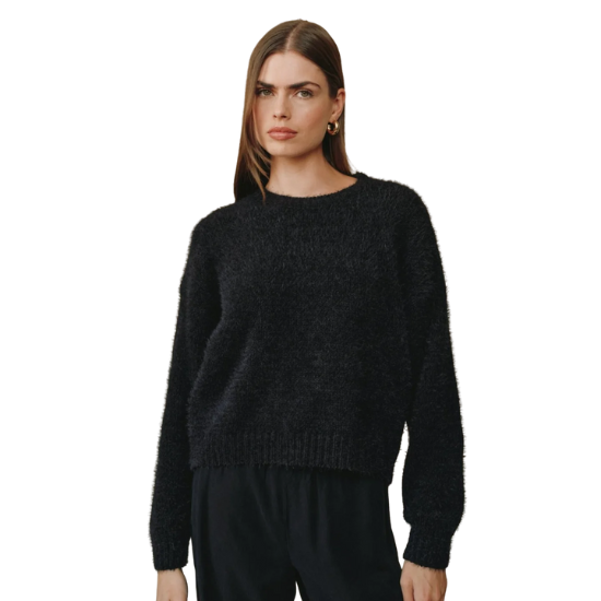 Black Drop Shoulder Sweater