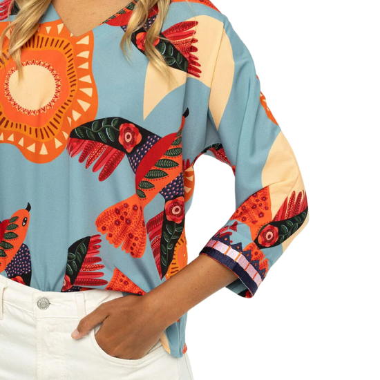 Caroline Blue Amelia Top