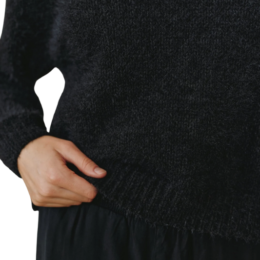 Black Drop Shoulder Sweater