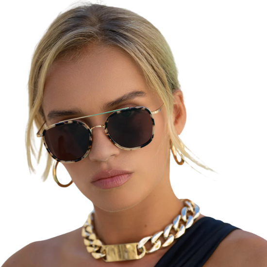 Freyrs - Milky Tortoise / Brown Weston Round Sunglasses