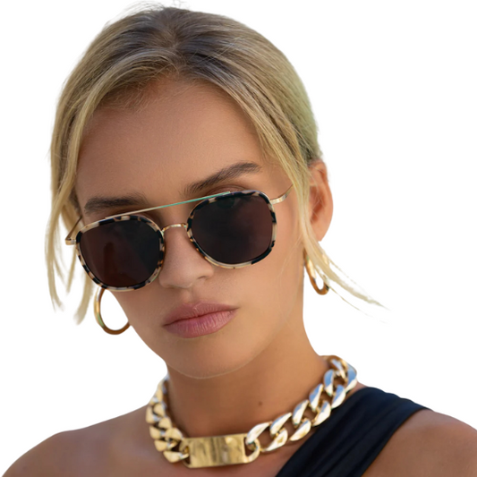 Freyrs - Milky Tortoise / Brown Weston Round Sunglasses