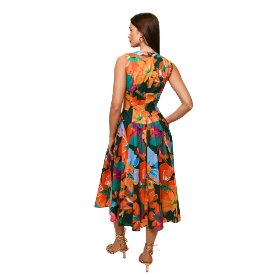 Hutch - Teal Hibiscus Indy Dress