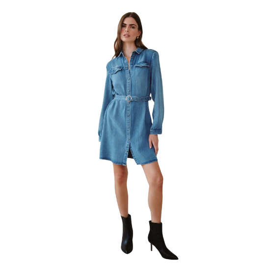 Medium Vintage Belted Shirt Dress