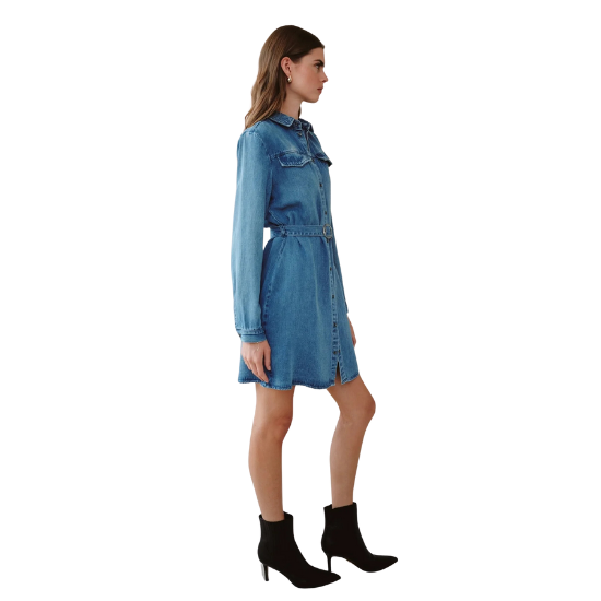 Medium Vintage Belted Shirt Dress