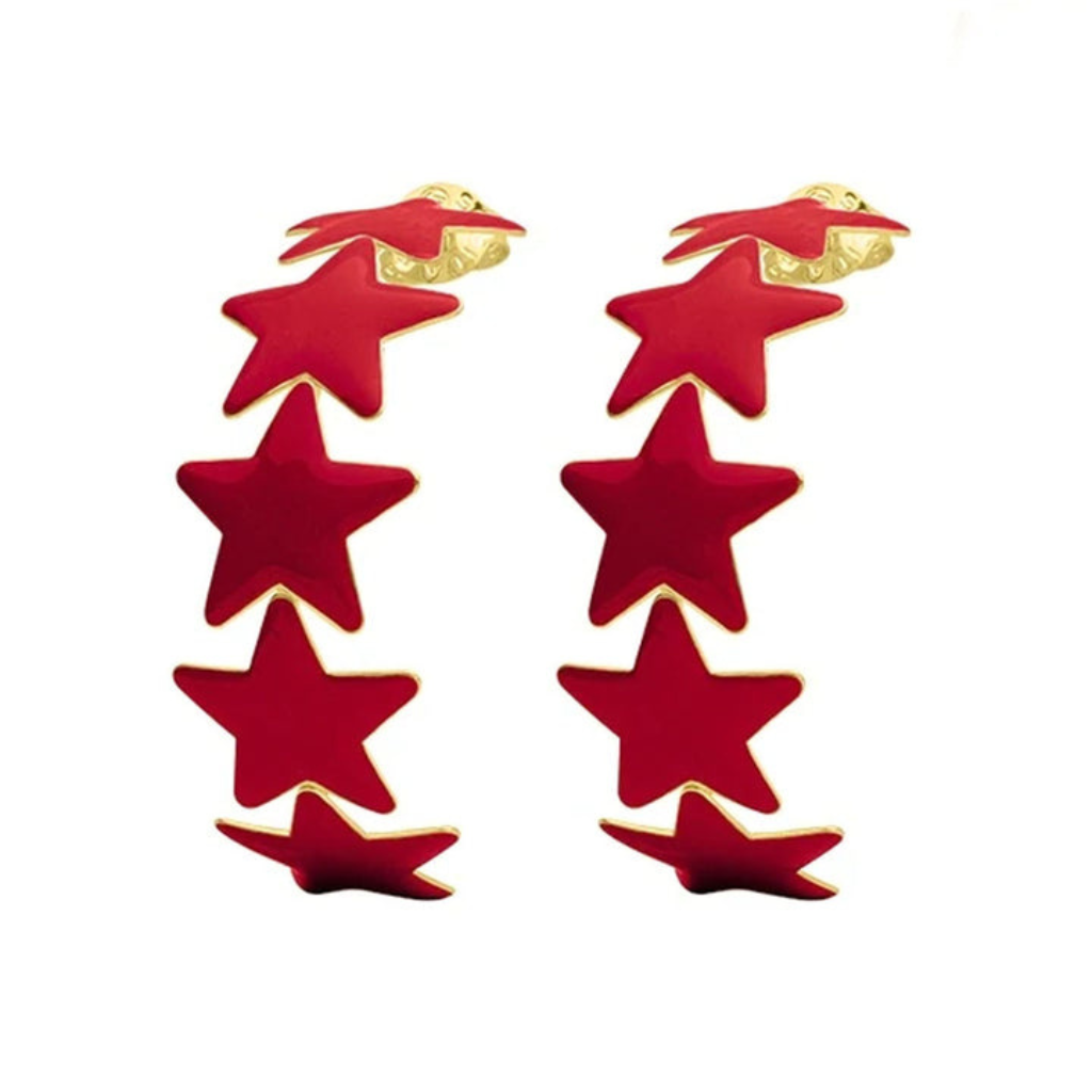 Sheila Fajl - Red Aaron Star Hoops