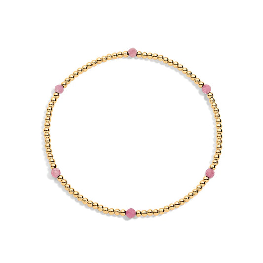 Tatiana M Designs - Nina 2mm Gold & Gem Bracelet - Pink Tourmaline