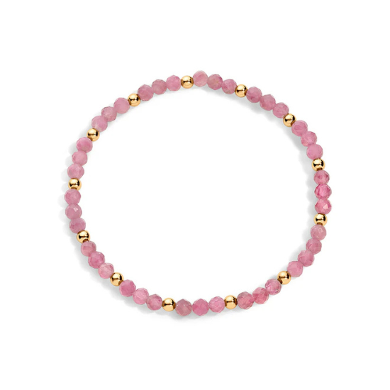 Tatiana M Designs - Zara 3mm GF & Gem Bracelet - Pink Tourmaline