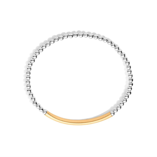 Tatiana M Designs - Paige 3mm Sterling Silver & Gold Bar Bracelet